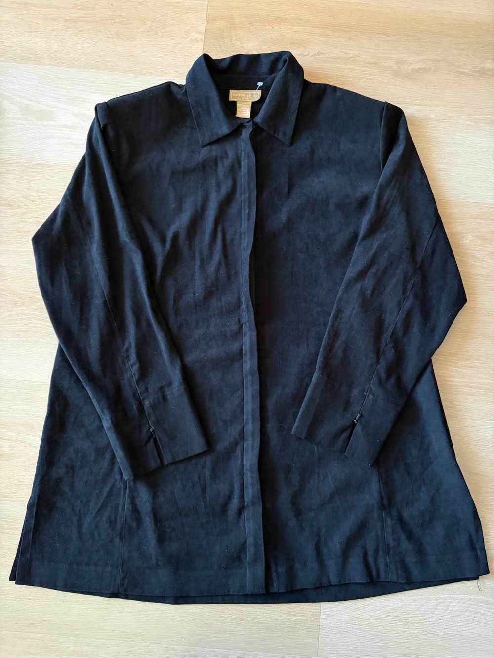 Vintage Cotton Ginny Plus Faux Suede Longline Coat Jacket S/P